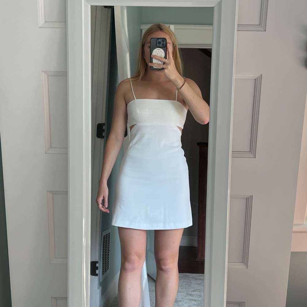 Elegant White Cutout Mini Dress